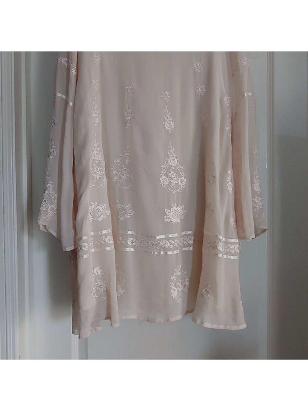 Free People Embroidered Dress Fairycore Festival Romantic Boho Ethereal M - Picture 13 of 15